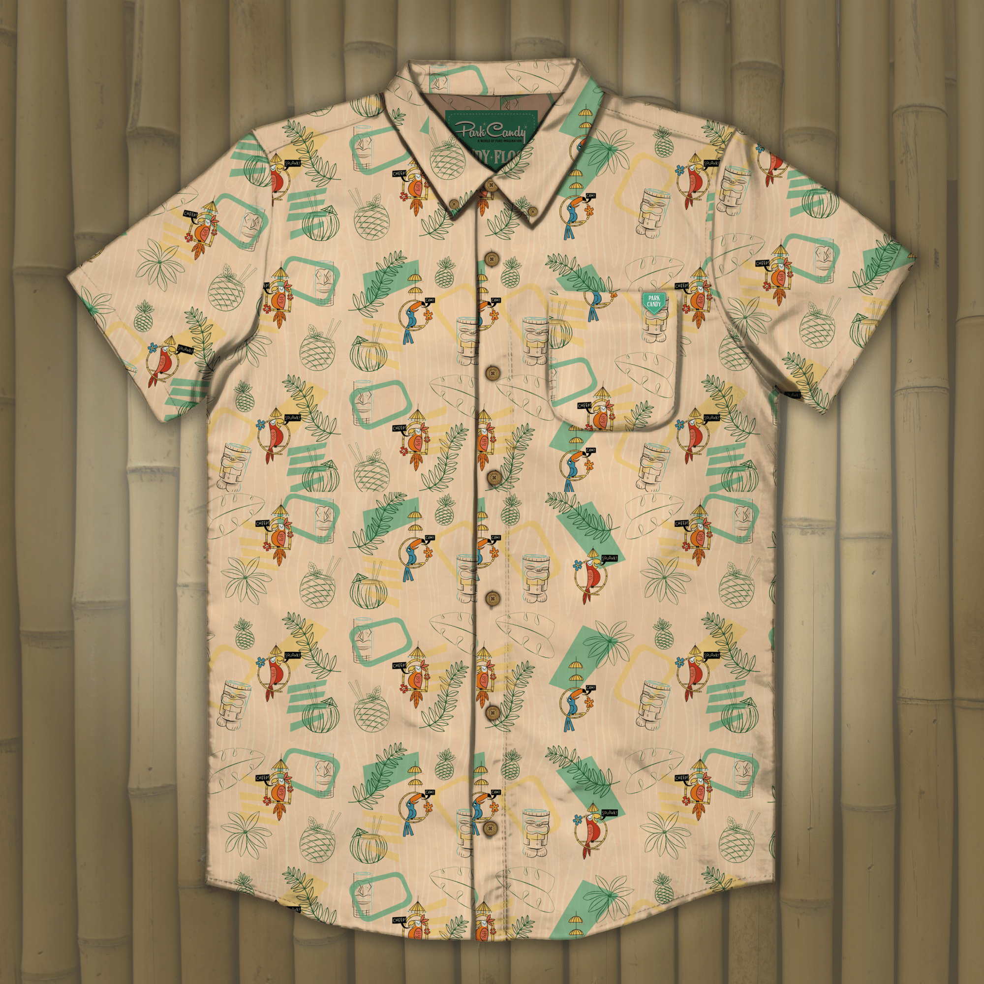 Birds Sing Words Button Up Shirt | Park Candy