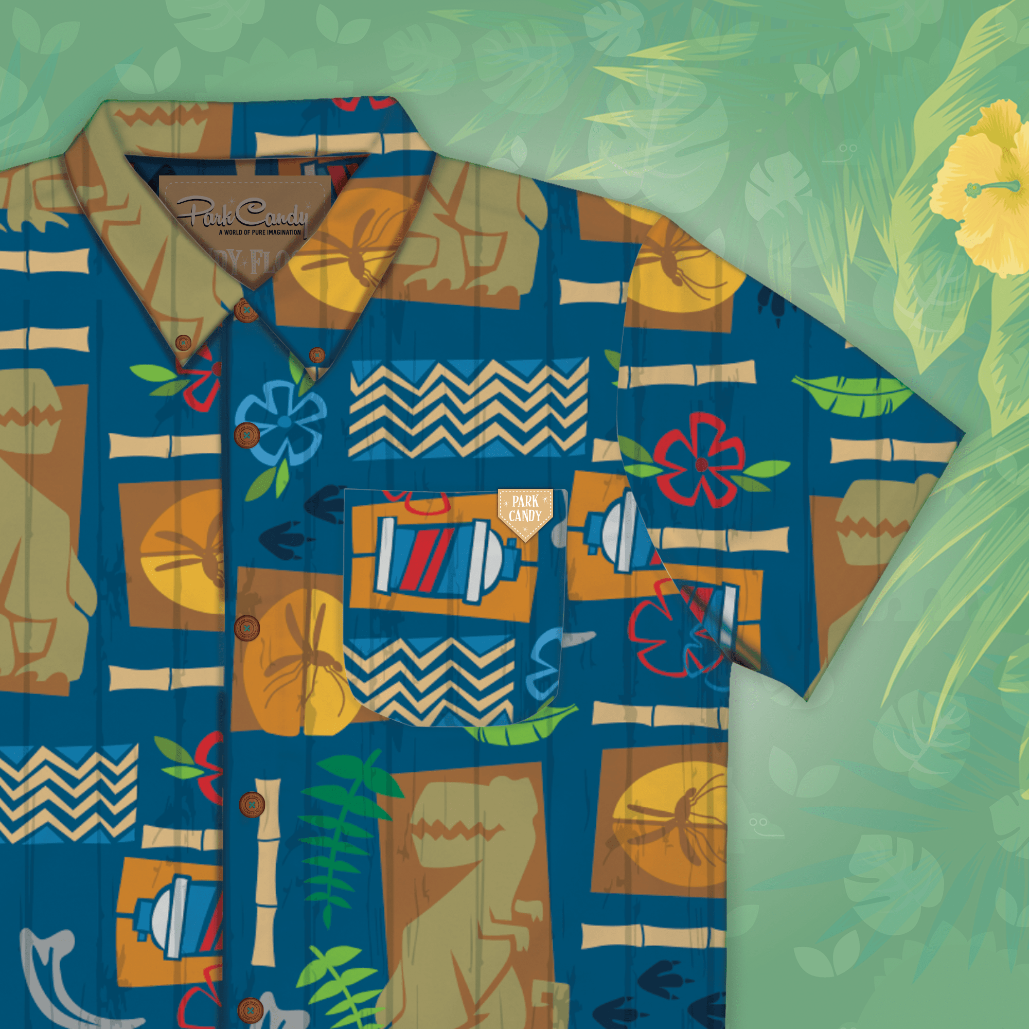 Jurassic Tiki Button Up Shirt | Park Candy