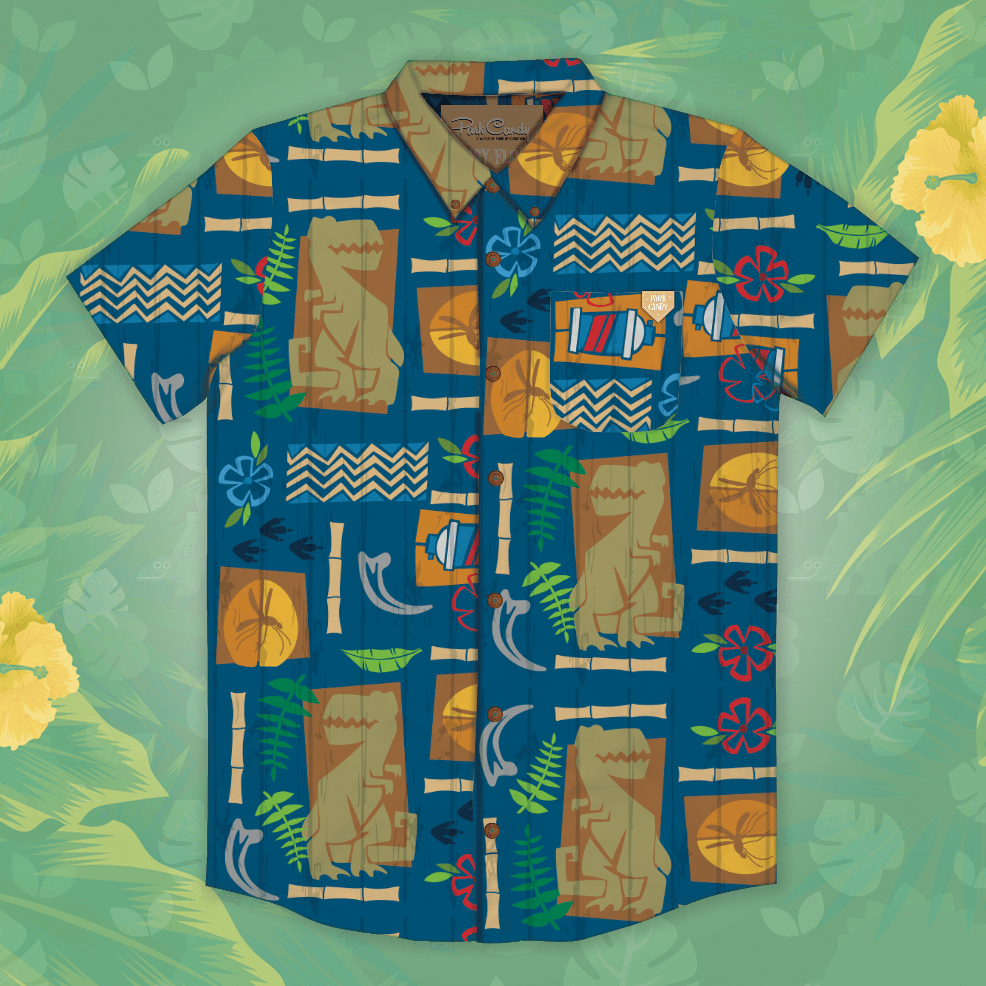 Jurassic Tiki Button Up Shirt | Park Candy