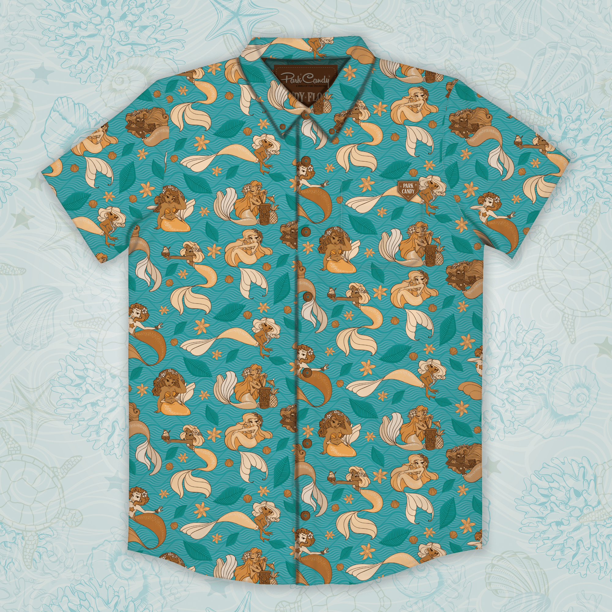 Mermaid Lagoon Button Up Shirt | Park Candy