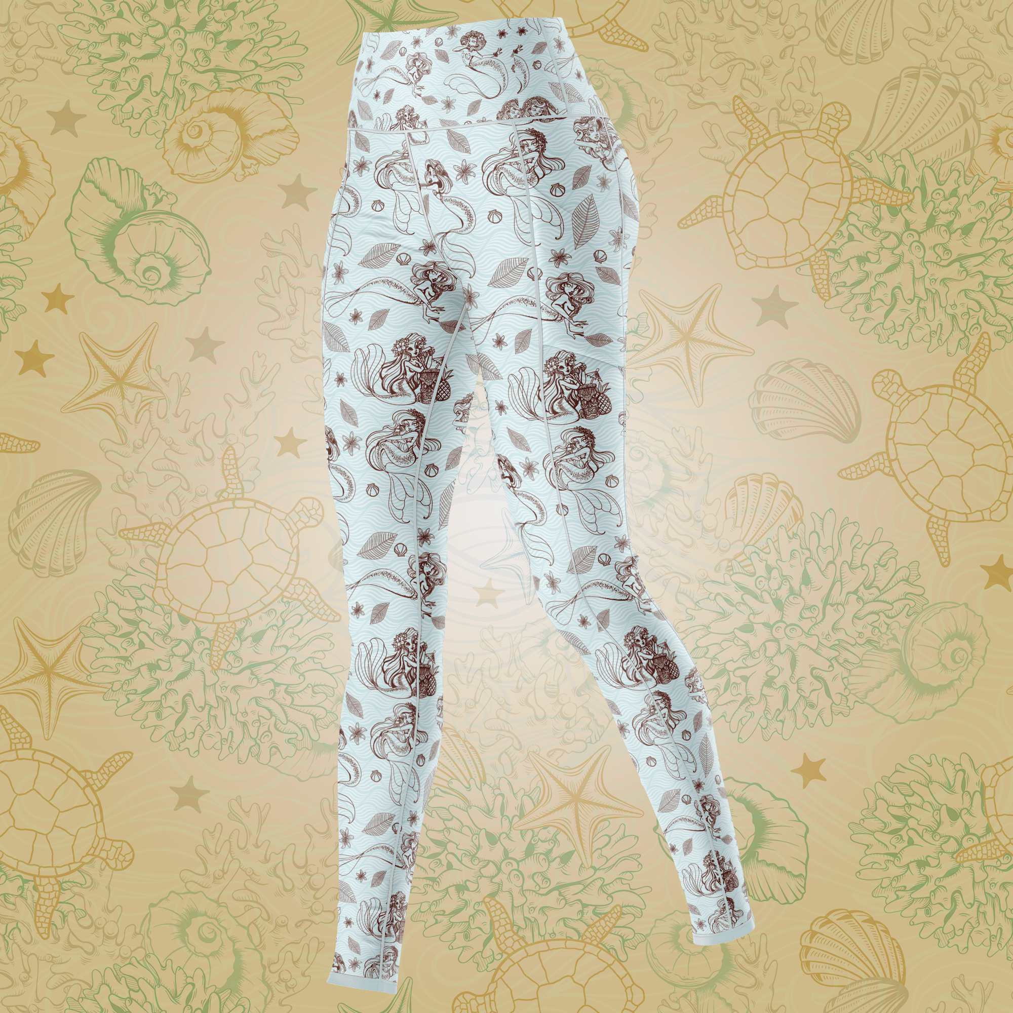 Sketchbook Mermaid Lagoon Leggings with Pockets | Park Candy