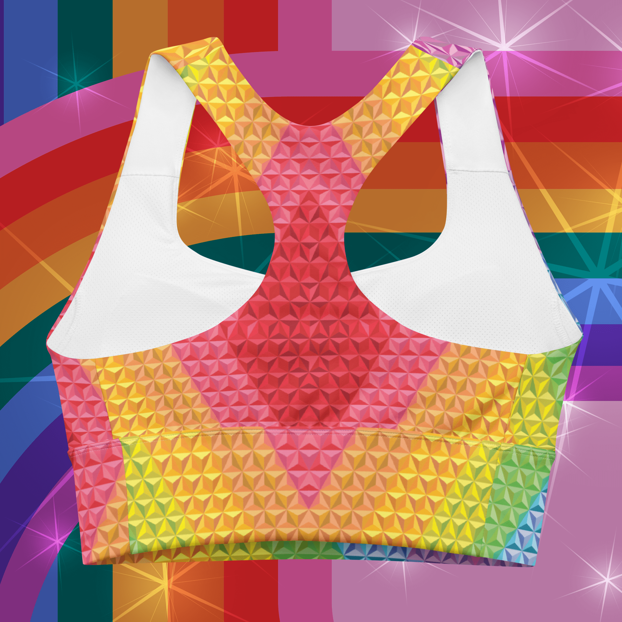 Spaceship Pride Longline Sports Bra | Park Candy