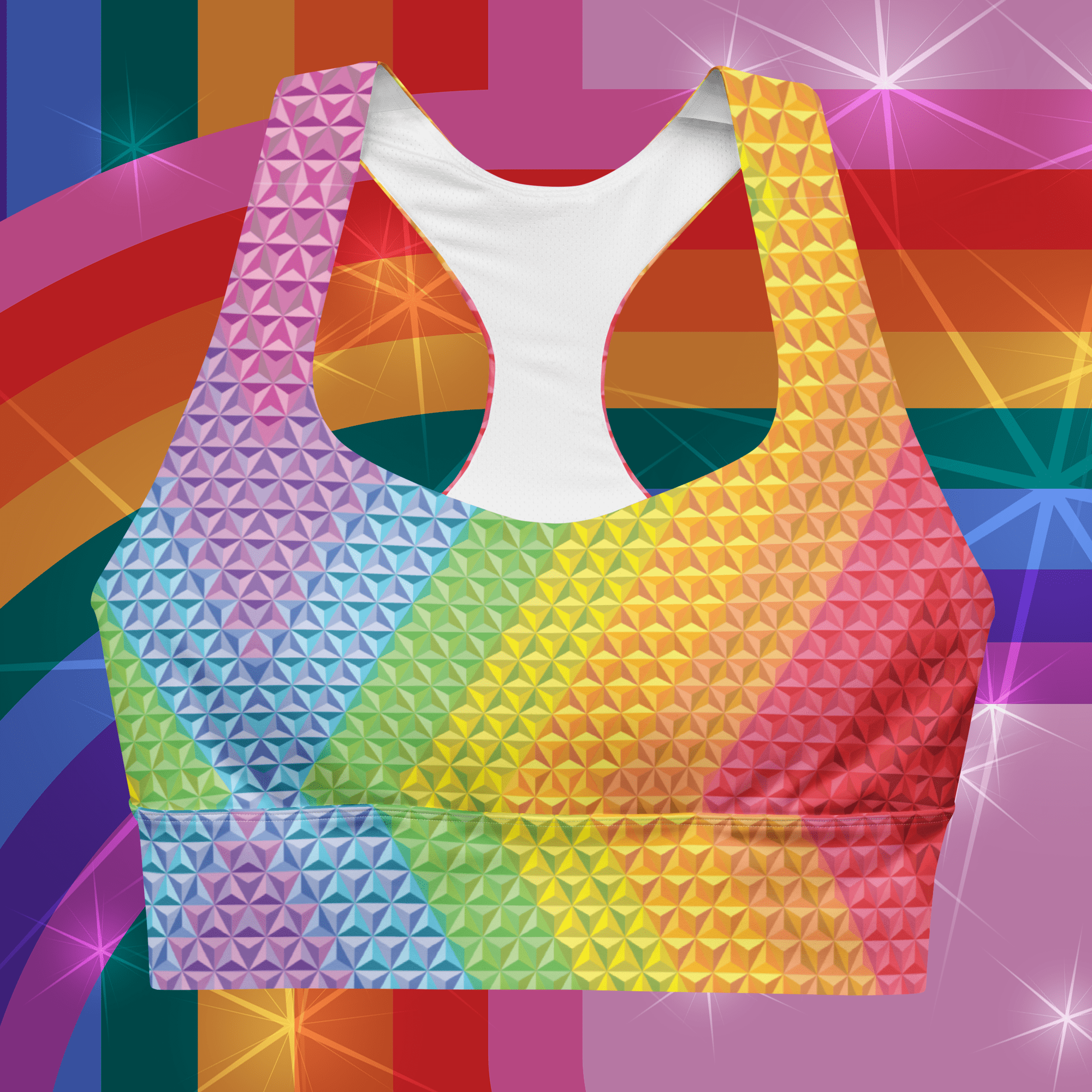 Spaceship Pride Longline Sports Bra | Park Candy