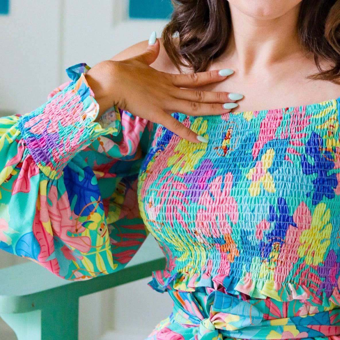 Tropical Hideaway Off Shoulder Blouse | Park Candy