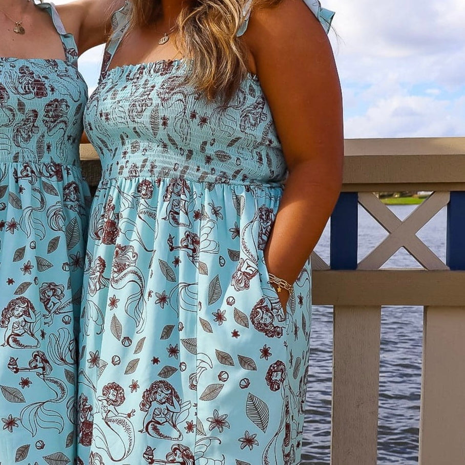 Sketchbook Mermaid Lagoon Maxi Dress - Park Candy